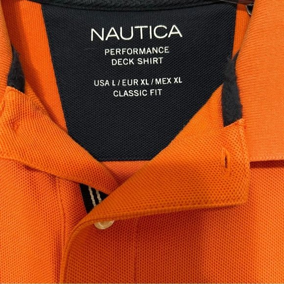 Nautica Men's Sustainably Crafted Classic-Fit Deck Polo Shirt - Orange - Picture 10 of 10